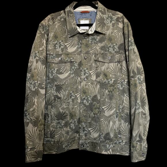 Tommy Bahama XXL Tropical Print Trucker Jacket    GORPCORE Preppy Y2K - Picture 1 of 7